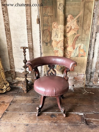Antique mahogany brown leather - antique,