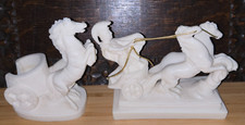 2 Alabaster Greek Horse &