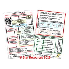 Paediatric Advanced Life Support ALS ID Badge Flash Card Nurse Student Paramedic