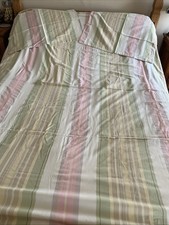 Beautiful Vintage Laura Ashley Candy Striped Super King Duvet Cover + 2 X Pillow