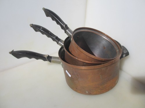 Large antique copper sauce - antique,