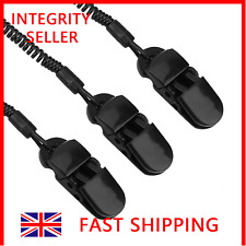 3pcs Black Cap Retainer Hat Clip For Fishing Apparel Keeper Holder & Coiled Cord