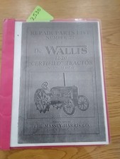 Wallis 12 20 Tractor Massey Harris Repair Parts List