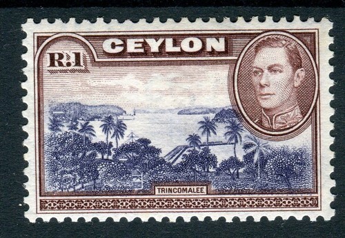 Ceylon kgvi 1938 wmk - 1r, (wmk
