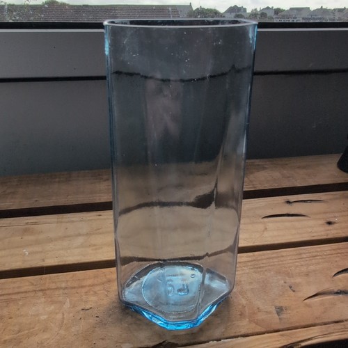 Upcycled vodka bottle blue - bottle",