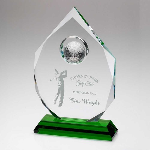 R4us golf trophy - clear, glass
