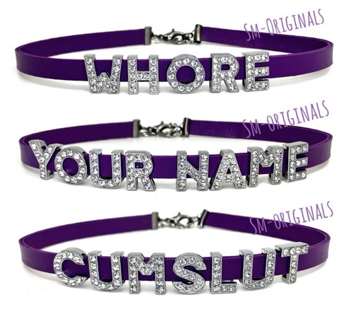 Purple bondage collar - purple, choker
