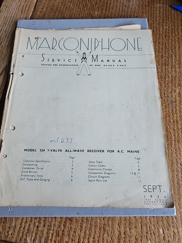 Vintage marconiphone model 534 - marconiphone,