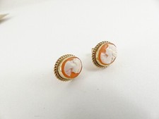 9ct gold cameo earrings - cameo,