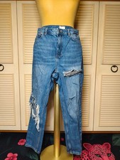 Topshop High Waisted Ripped Jeans, Size 12