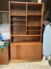 Vintage Mid Century Hundevad Teak Veneer Wall Unit Cabinet Cupboard Bookcase