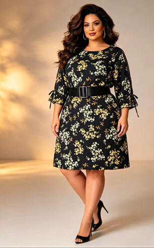 Black floral shift - floral,