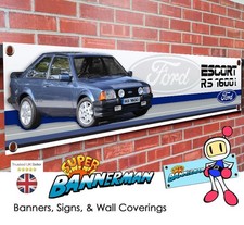 Ford Escort RS 1600i (blue) Banner for Garage, Workshop, Showroom LARGE