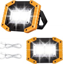 Pack of  2 x 30W LED Work Light Rechargeable COB Floodlight Super Bright GG