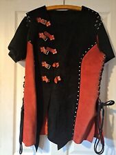 LARP Medium RED N BLACK Suede Leather Medieval Armour viking Celtic SCA costume