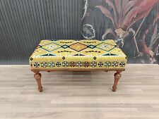 Handmade Furniture, Footstool Ottoman, Kilim Rug Bench, Long Seat, Bedroom bench