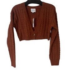 Pink Rose Crop Cardigan Womens
