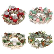 Candle Wreath Table Centrepiece Xmas Dining Candle Votive Tealight Holder