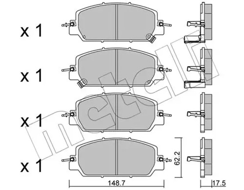 Brake pads 1153 metelli - pads,