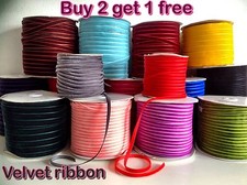 VELVET RIBBON BUY 2 GET 1 FREE 5mm-25mm 1-5M velveteen for chocker necklace gift