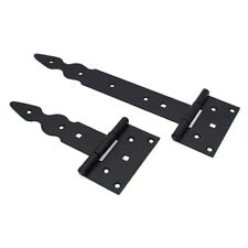 2 x Black Decorative T Hinges