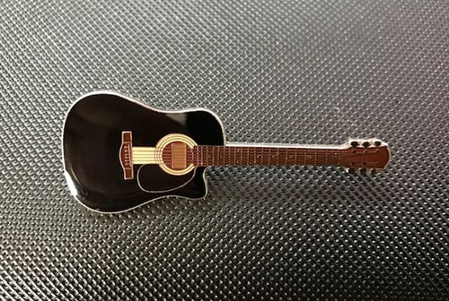 Acoustic guitar enamel pin - guitar,