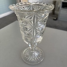 Vintage Celery Glass Vase