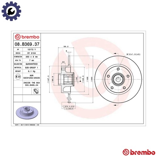 Brake disc b369 37 - 2x,