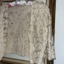 Phase Eight Latte Nude Floral Swirl Lace Shrug Wrap Cardigan 14