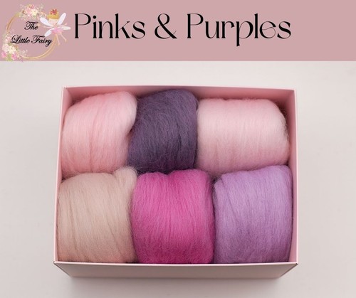 Pinks purples merino - merino, felting