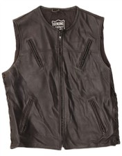 Vintage Mens Leather Gilet UK