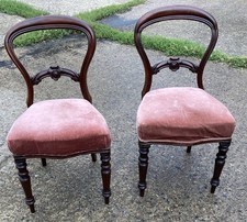 Pair 2 Antique Balloon Back