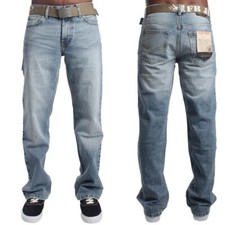 Mens FB Relaxed Fit Bootcut Fashion Jean FBM 15  / 20  - Light Blue Faded Denim 