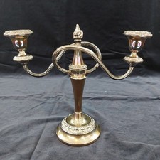 Vintage Ornate Silver 2 Arm Candelabra Candlestick Twisted Feature