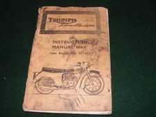 VINTAGE TRIUMPH MOTORCYCLE INSTRUCTION HAND BOOK MOTORBIKE MANUAL 1957