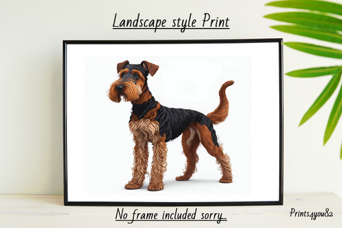 Airedale terrier dog print - terrier,