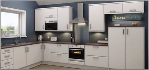 Matt white kitchen unit - white,