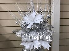 Artificial Bunch Of Flowers silver White Flowers With A Silver Spray Romany