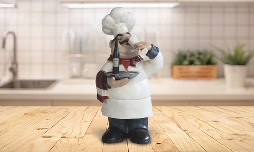 Chef wine tasting statue - chef,