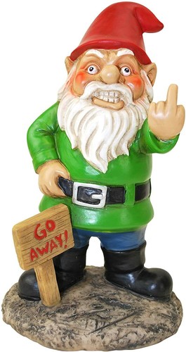 Middle finger garden - finger, gnome