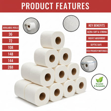 36,72,144,288 2Ply Toilet