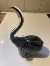 Art Glass Hand Blown Black &