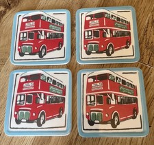 Cath Kidston Routemaster Piccadilly Red London Bus Set of 4 Melamine Coasters