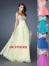 Clearance UK Stock Maxi Bling Bling Evening Gowns Formal Party Dress Size 8 12