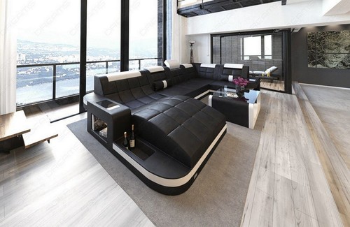 Leather living area couch led - living,