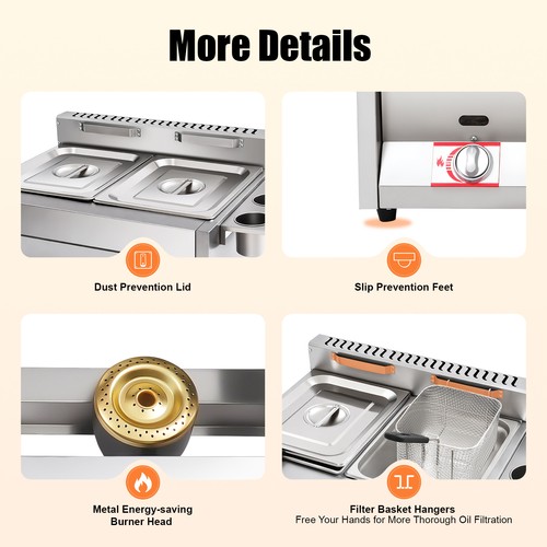 Countertop gas deep fryer - deep,