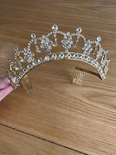 Bridal tiara gold - bridal,