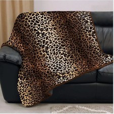 Super Soft Animal Print Fleece Throw  Lightweight & Fuzzy Blanket for Bed Couch