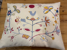 Ikea Alfhild Fagel embroidered cushion, cover and cushion