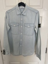 Stone Island Overshirt Light Blue - Denim Style Cotton - Size M Men’s ✅